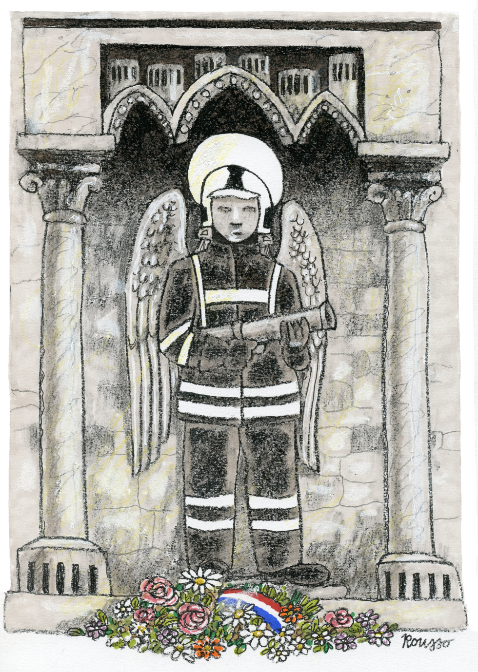  THANKS TO THE FIREMEN AT NOTRE DAME by Robert Rousso