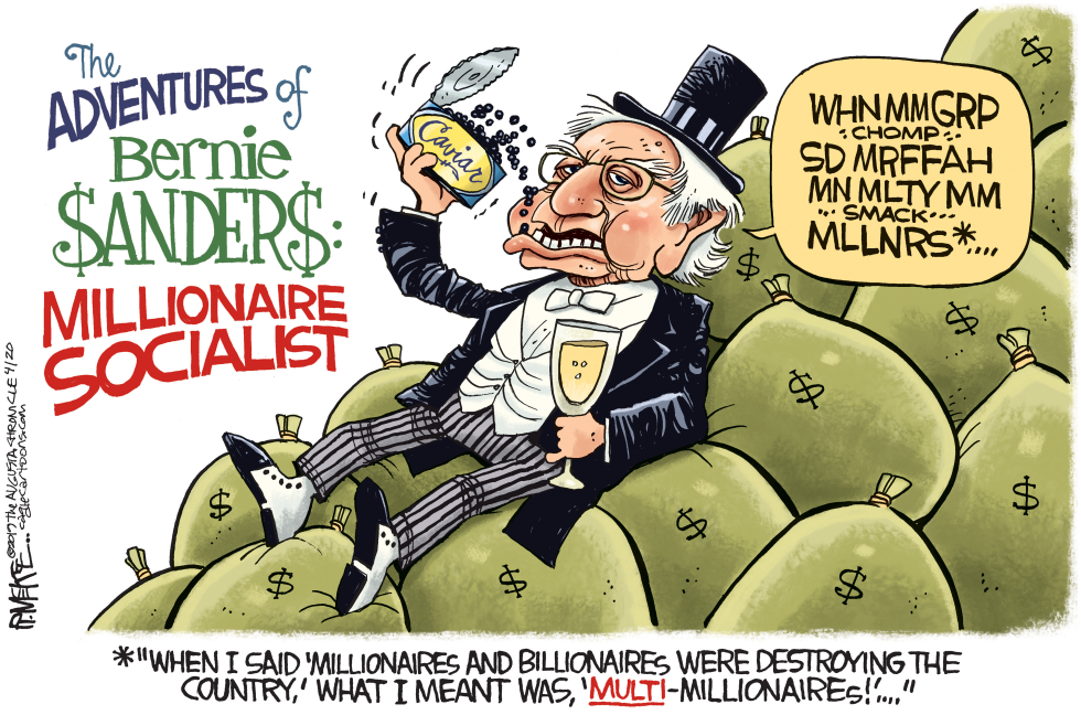  BERNIE SANDERS MILLIONAIRE SOCIALIST by Rick McKee