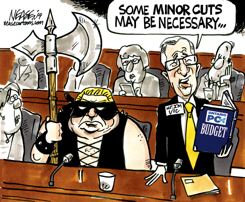 BUDGET CUTS by Steve Nease