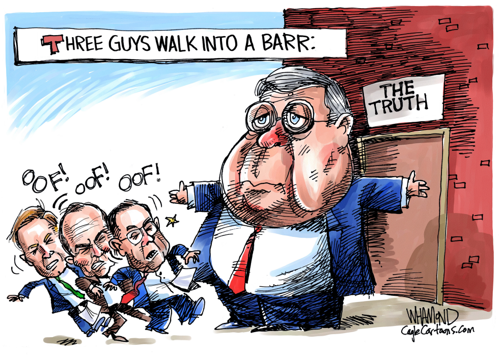  THREE GUYS WALK INTO A BARR by Dave Whamond