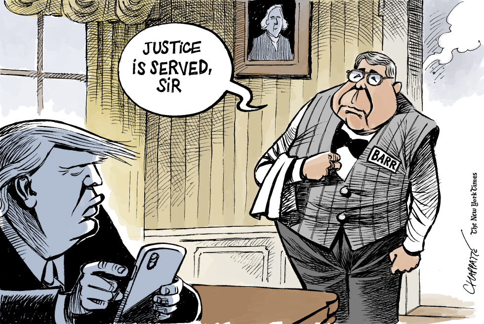  A DEDICATED ATTORNEY GENERAL by Patrick Chappatte