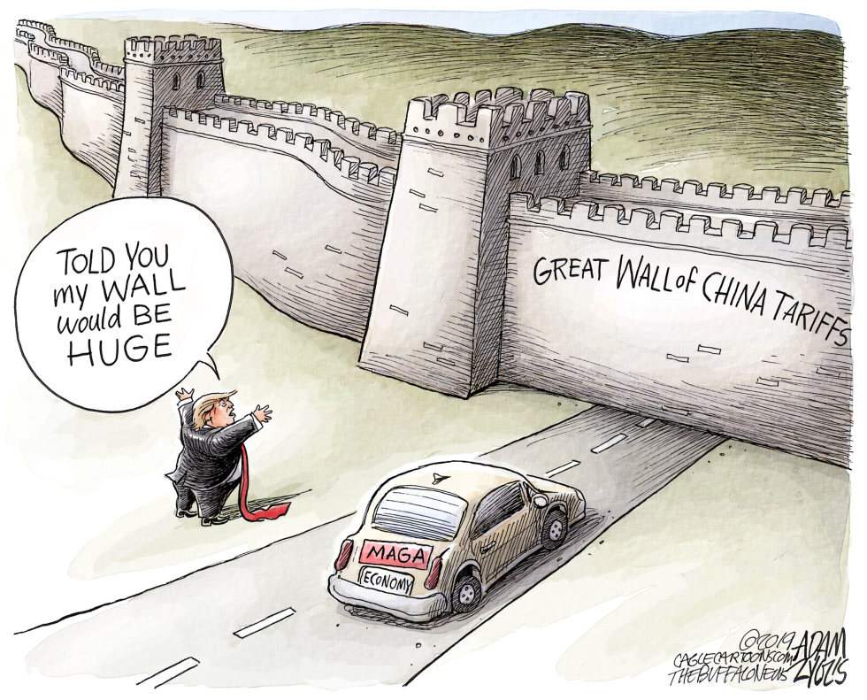  TARIFF WALL by Adam Zyglis