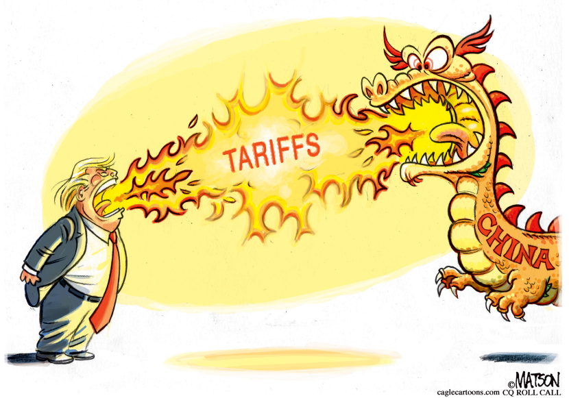 Trump and China Dragon Clash in Fiery Tariff Duel