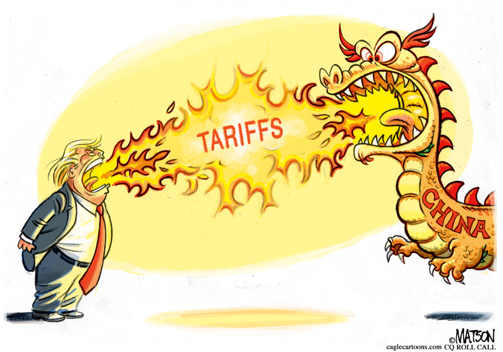  DUELING TARIFF DRAGONS by RJ Matson