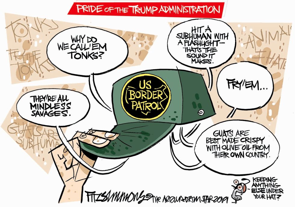  UNDER THE BORDER PATROL HAT by David Fitzsimmons