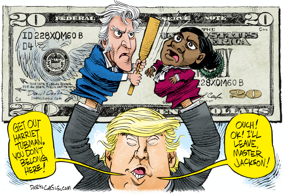 Trump Tubman Jackson Punch and Judy