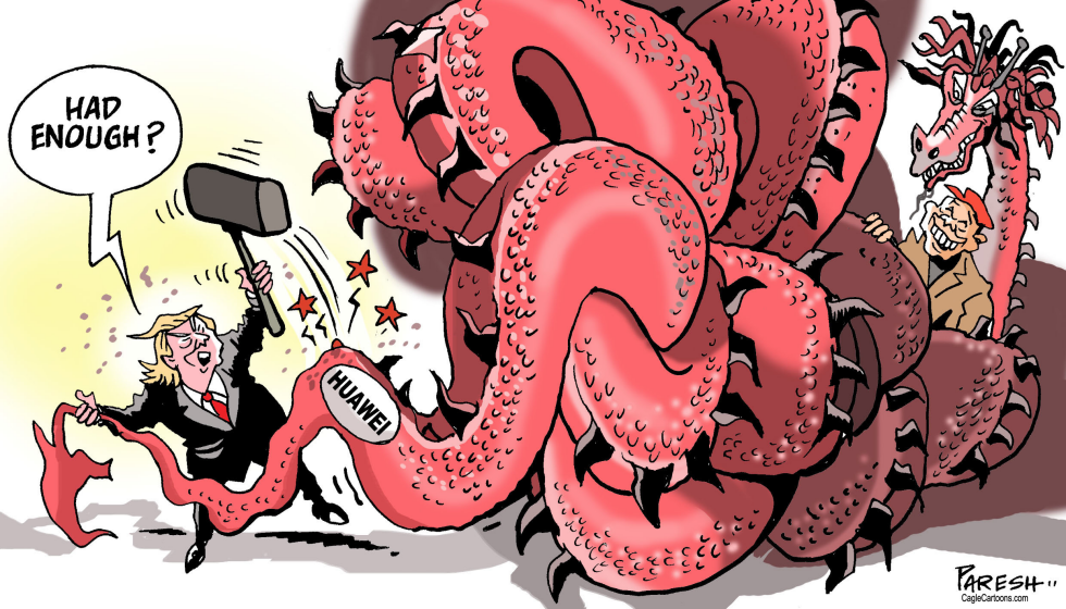 Trump hits Huawei