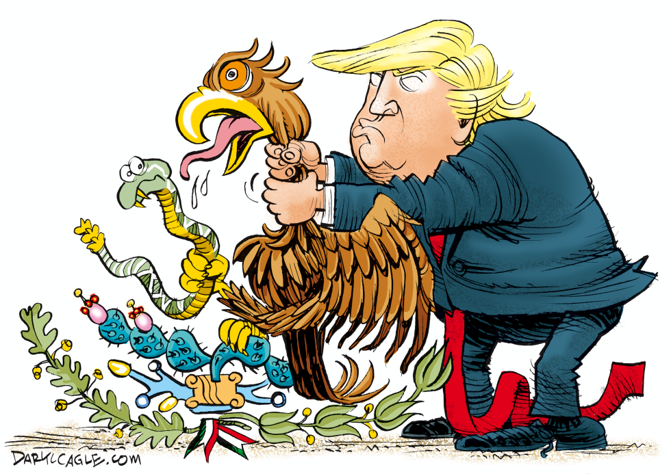  TRUMP CHOKES MEXICO by Daryl Cagle