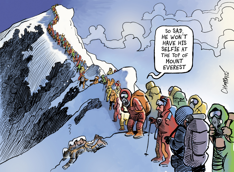  AS SEEN FROM MT EVEREST by Patrick Chappatte