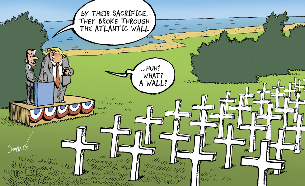  TRUMP COMMEMORATES DDAY by Patrick Chappatte