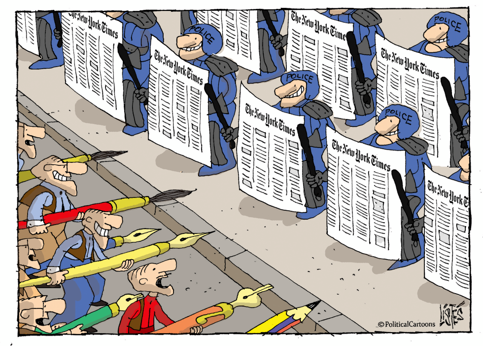  CARTOONISTS VS THE NEW YORK TIMES by Nikola Listes