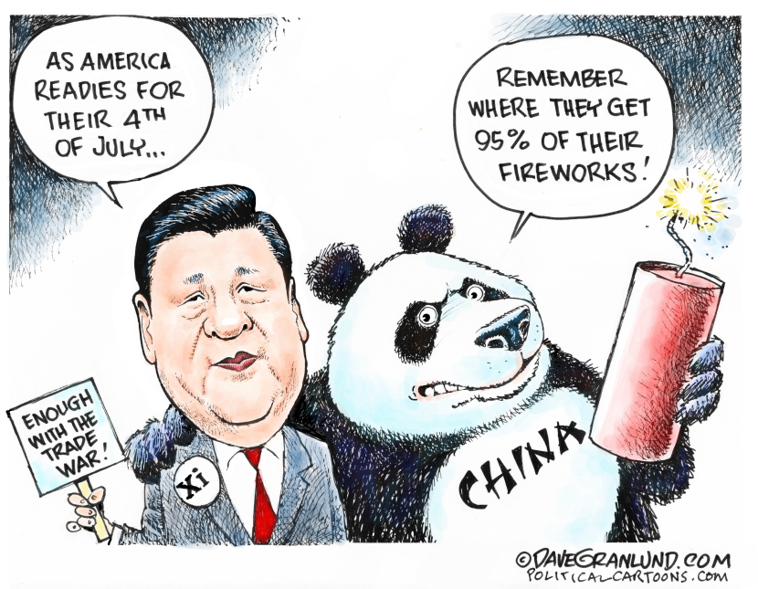 China trade war and fireworks