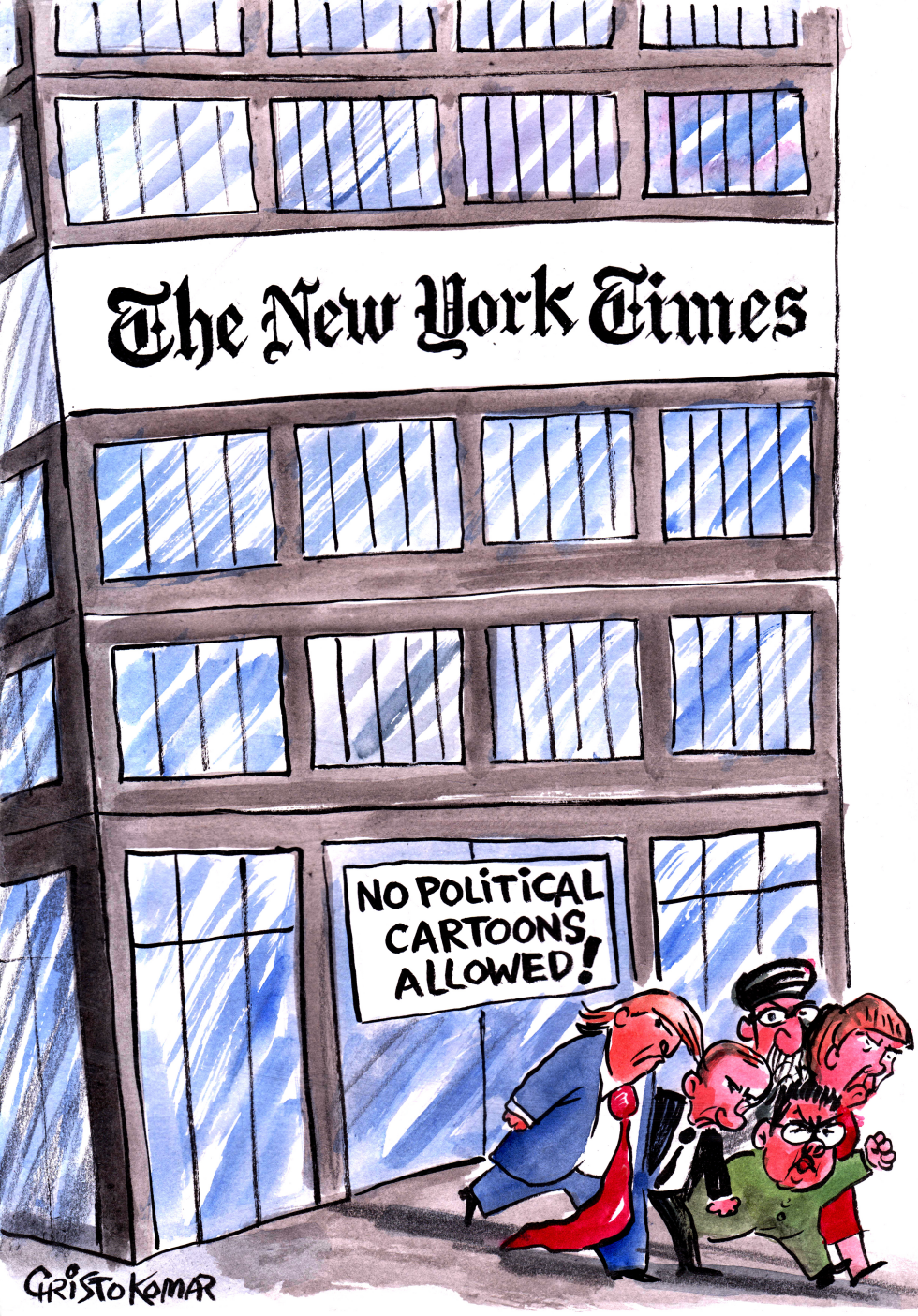  NO CARTOONS IN NYT by Christo Komarnitski