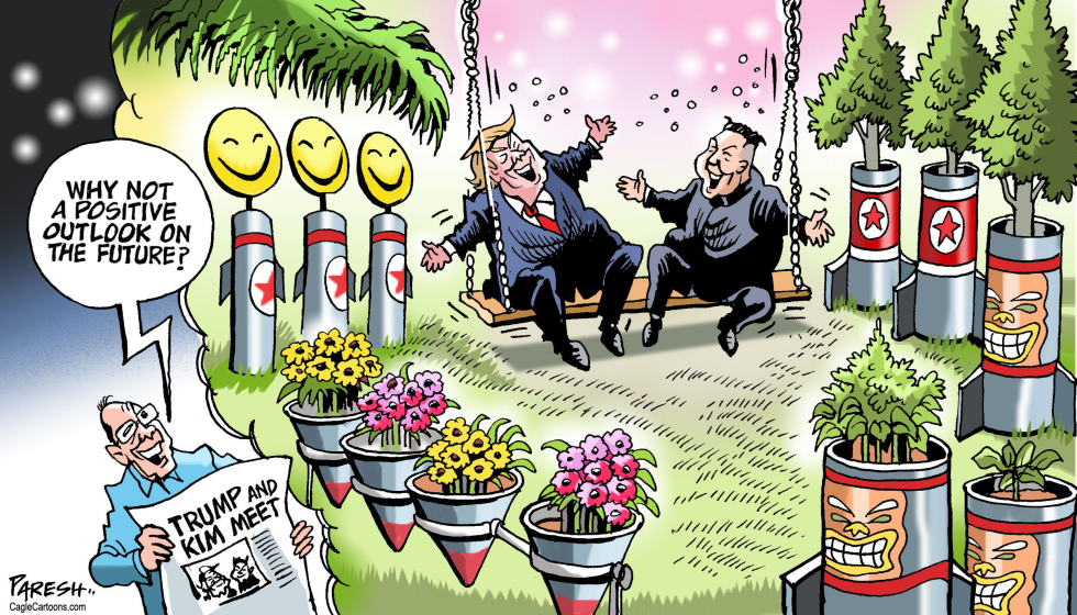  TRUMP AND KIM MEET by Paresh Nath