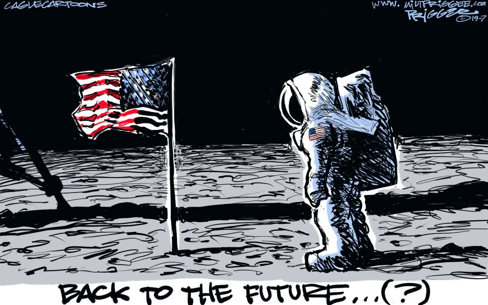  50TH ANNIVERSARY MOON LANDING by Milt Priggee