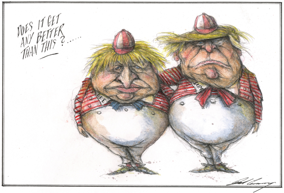 Trump and Boris Johnson TweedleDum