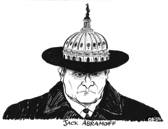 ABRAMOFF'S HAT - B&W by Christo Komarnitski