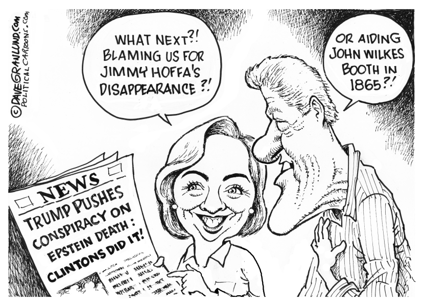 Trump blames Clintons re Epstein death