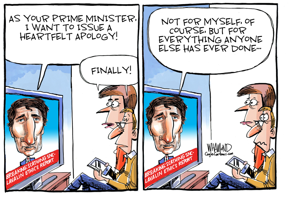  TRUDEAU APOLOGY by Dave Whamond