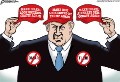 NETANYAHU TRUMP HATS by Steve Greenberg