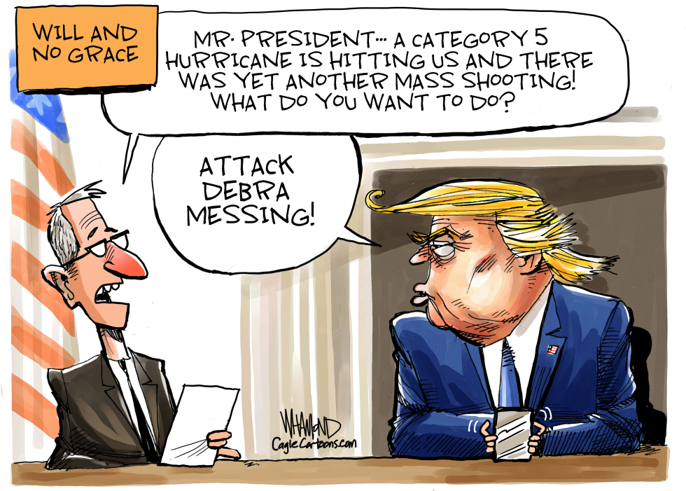  TRUMP ATTACKS ACTRESS DEBRA MESSING by Dave Whamond