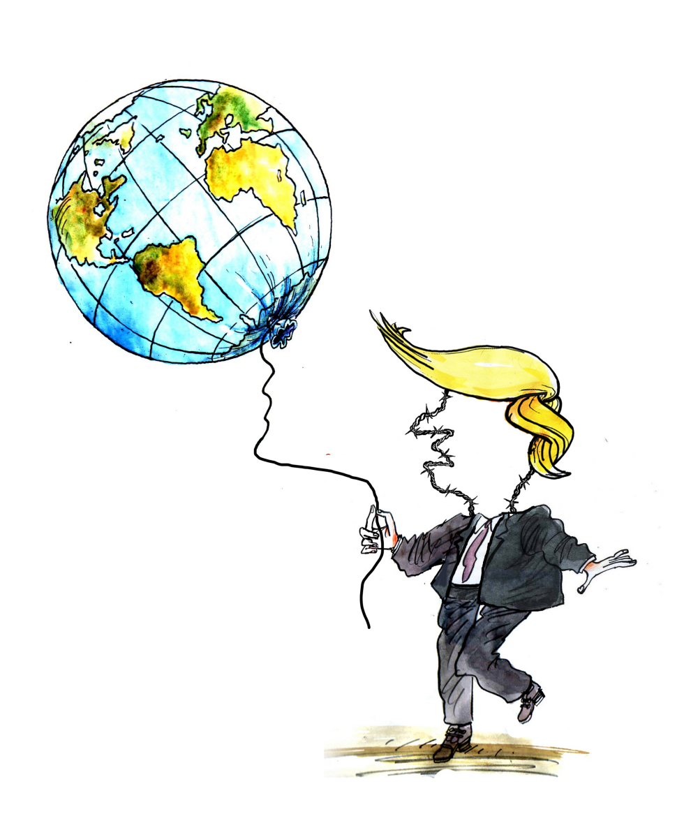  BARBED WIRE TRUMP AND BALLOON WORLD by Pavel Constantin