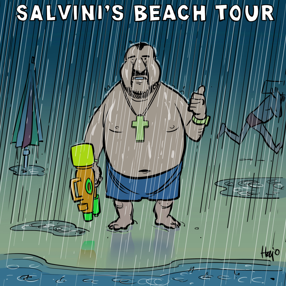 Salvini's beach tour