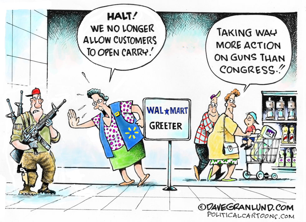  WALMART NO OPEN CARRY by Dave Granlund