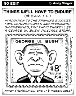 BUSH POSTAGE STAMP by Andy Singer