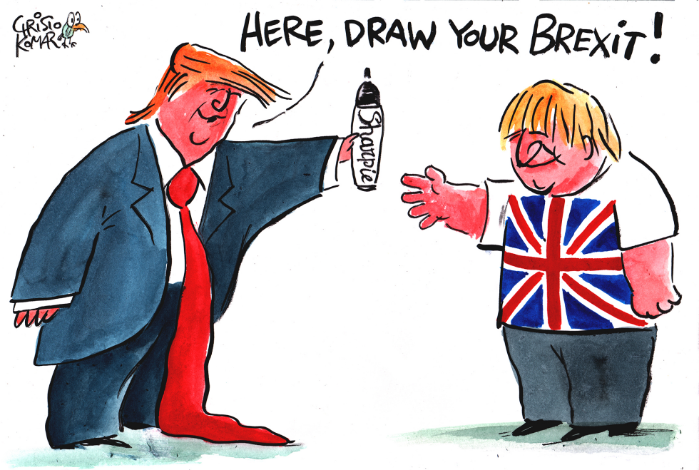 Trump gives Sharpie to Boris