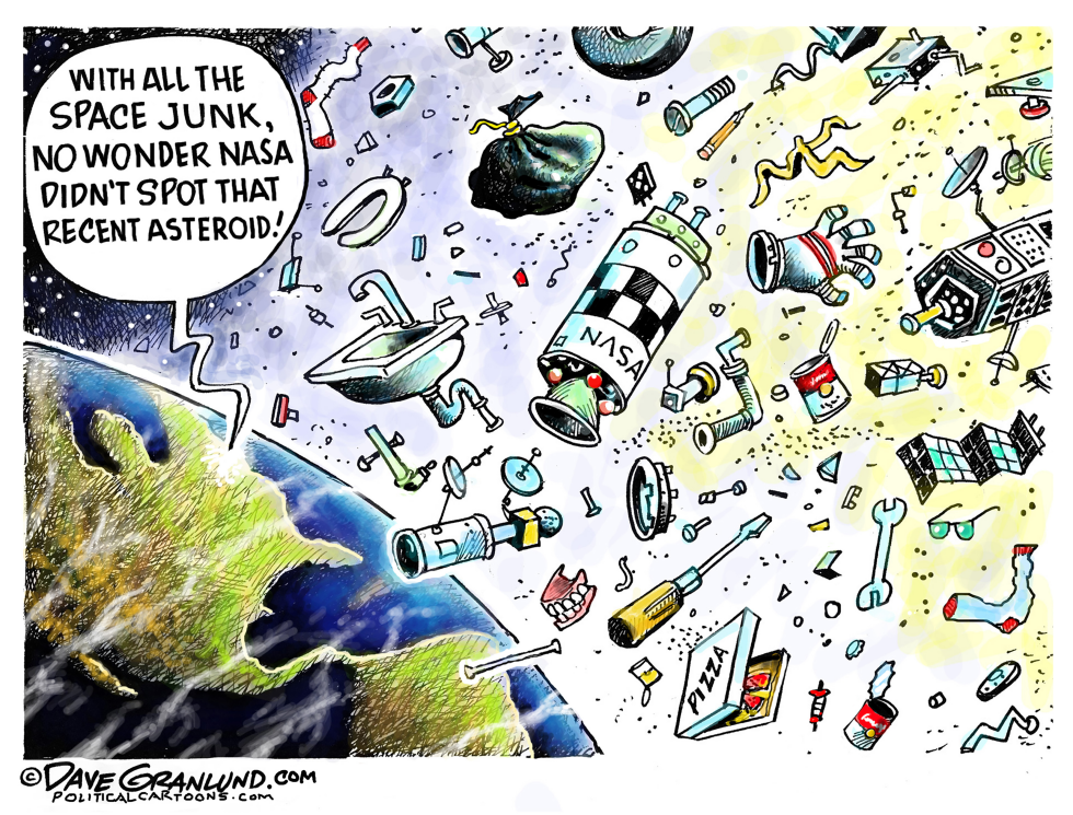  NASA AND ASTEROID TRACKING FAIL by Dave Granlund