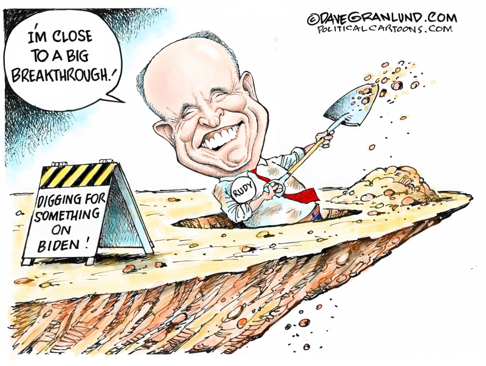  RUDY GIULIANI DIGGING by Dave Granlund