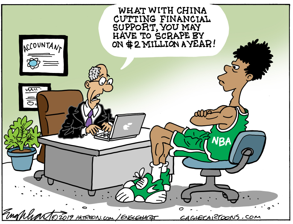  NBA AND CHINA by Bob Englehart