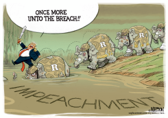 TRUMP RALLIES HIS REPUBLICAN TROOPS by R.J. Matson