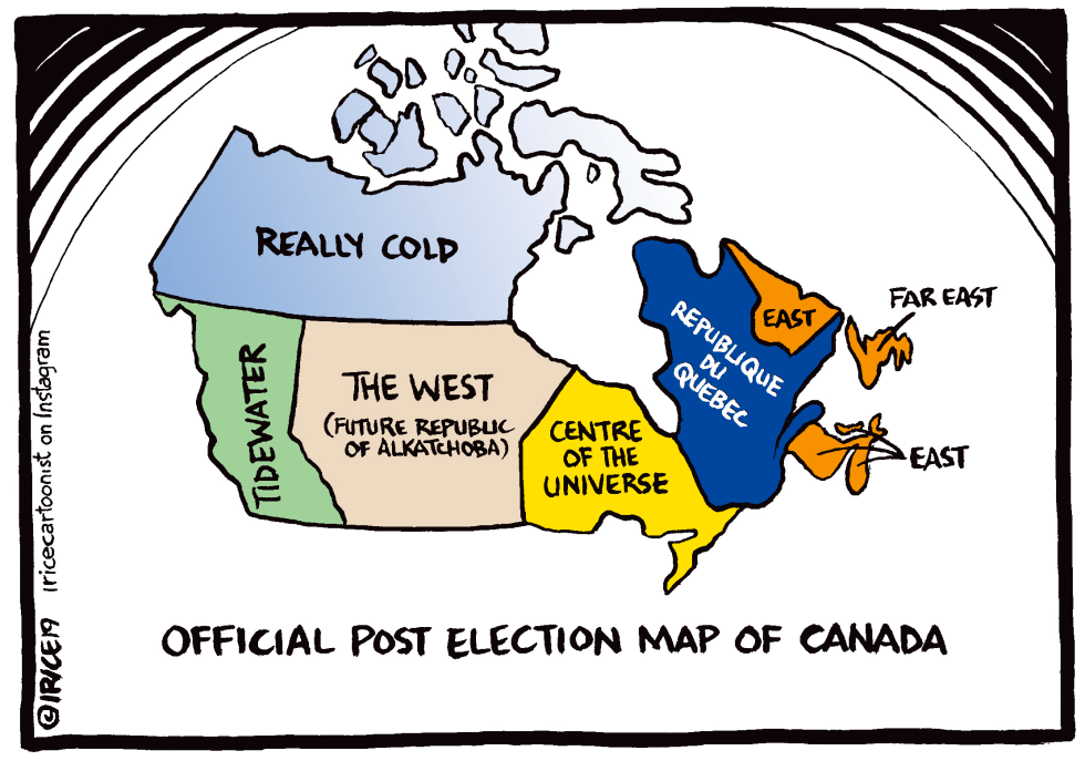 Post Election Map of Canada