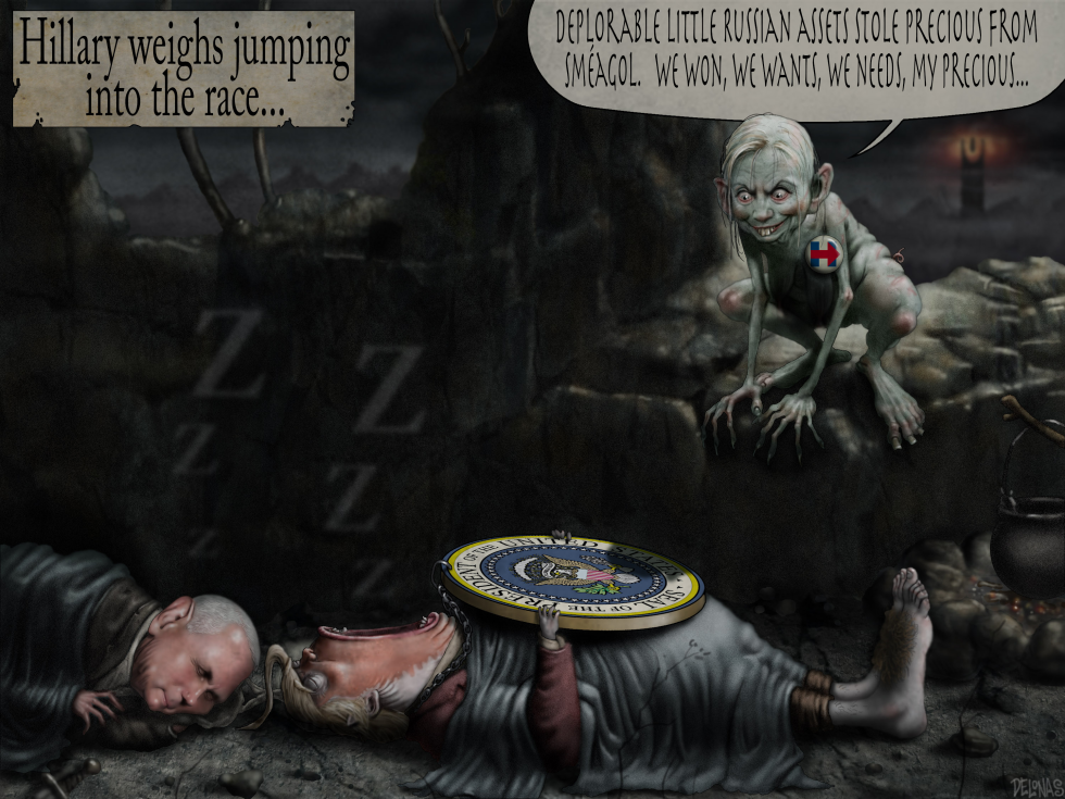  HILLARY GOLLUM TRUMP by Sean Delonas