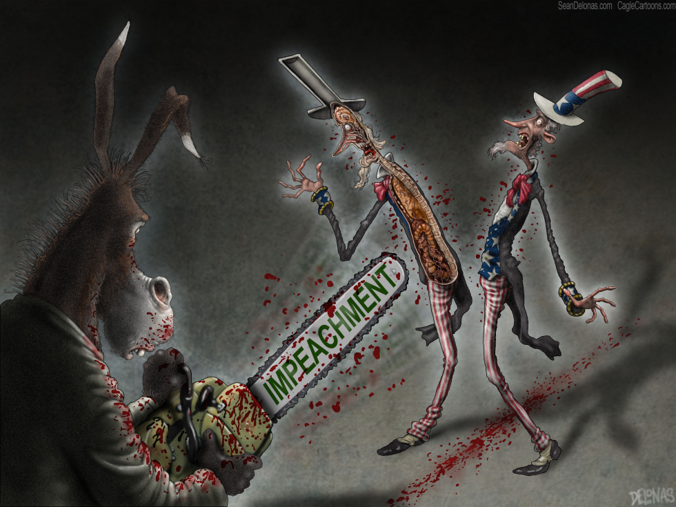  DEMOCRATS IMPEACHMENT CHAINSAW by Sean Delonas