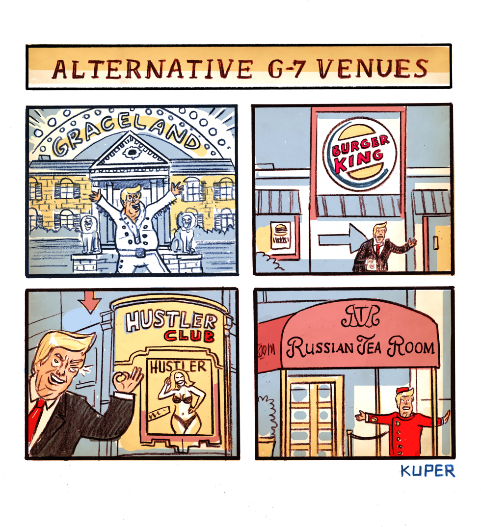  ALTERNATIVE G7 VENUES by Peter Kuper