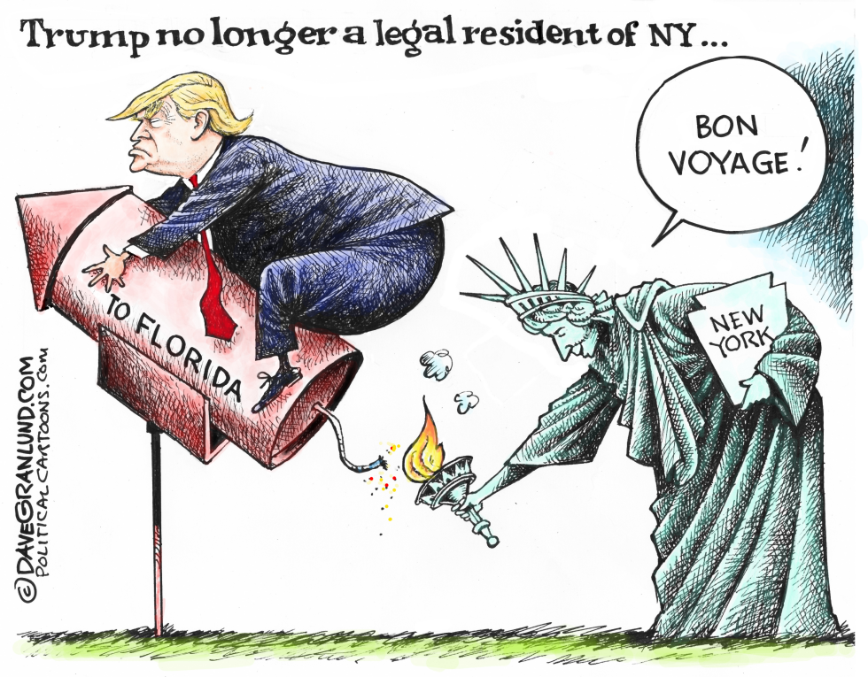  TRUMP NY TO FLORIDA MOVE by Dave Granlund