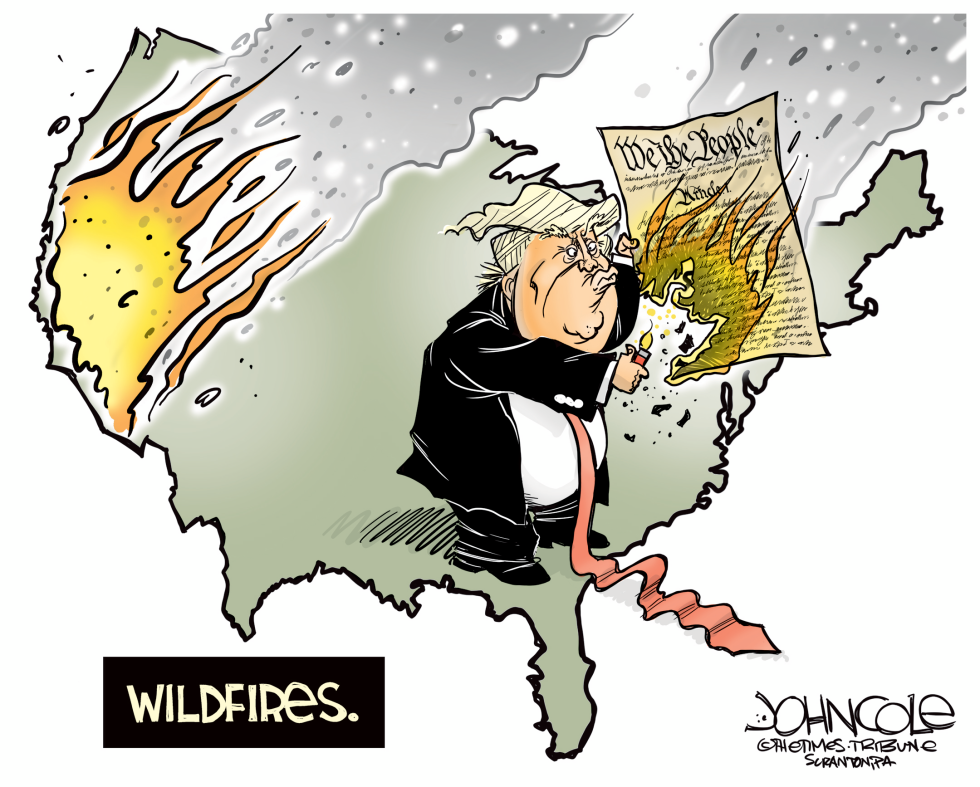 Trump burns Constitution