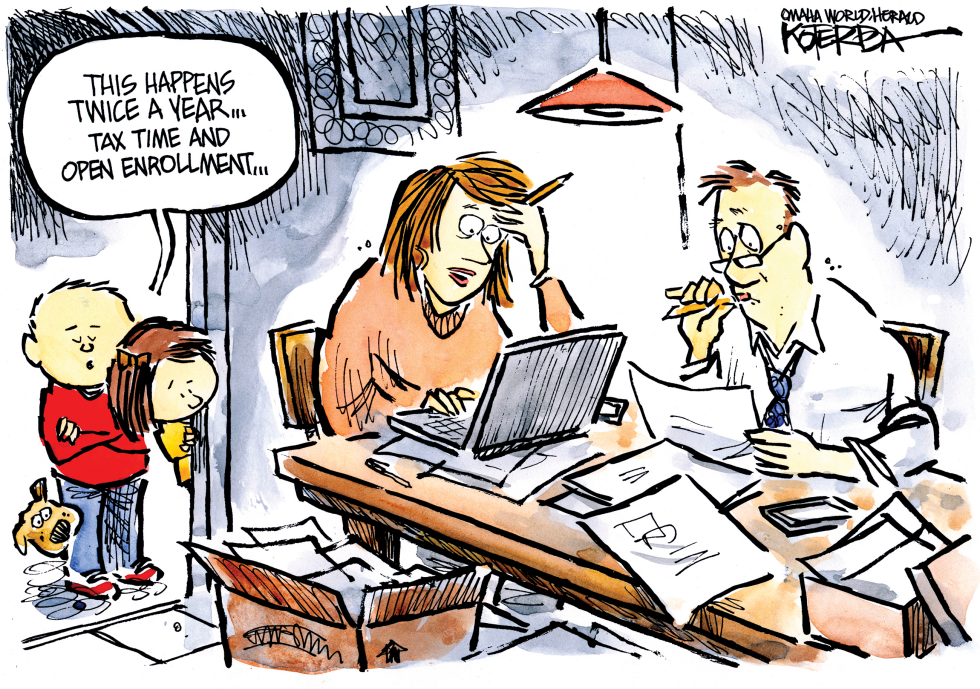 Family Freaks Out Over Tax Time and Open Enrollment in Hilarious Cartoon