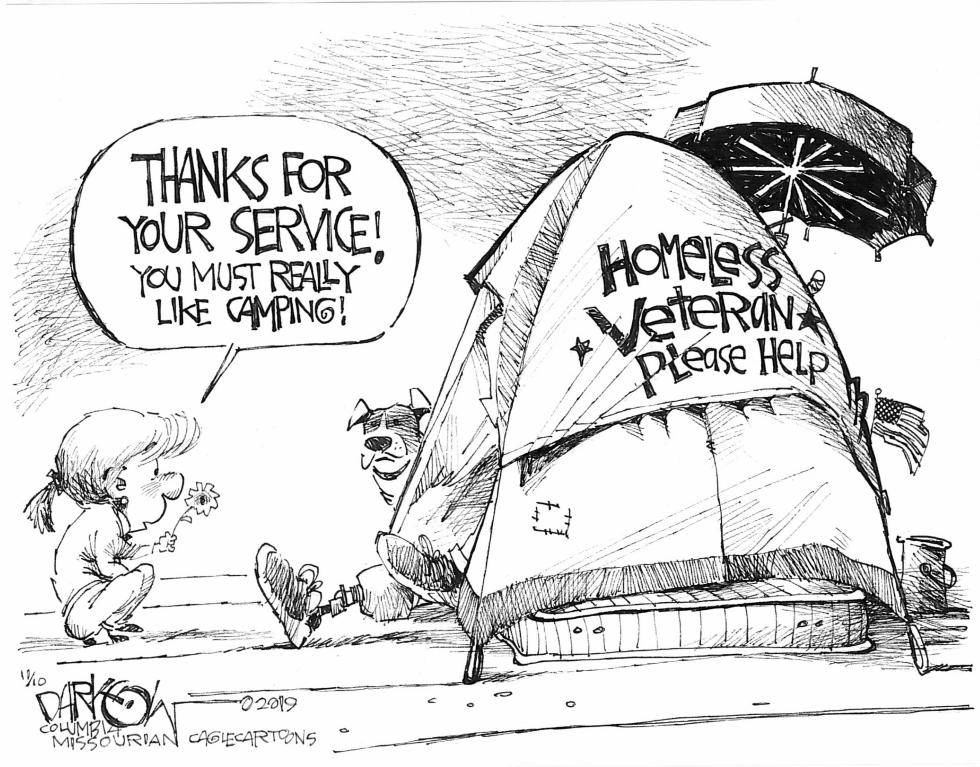  HOMELESS VETERANS DAY by John Darkow