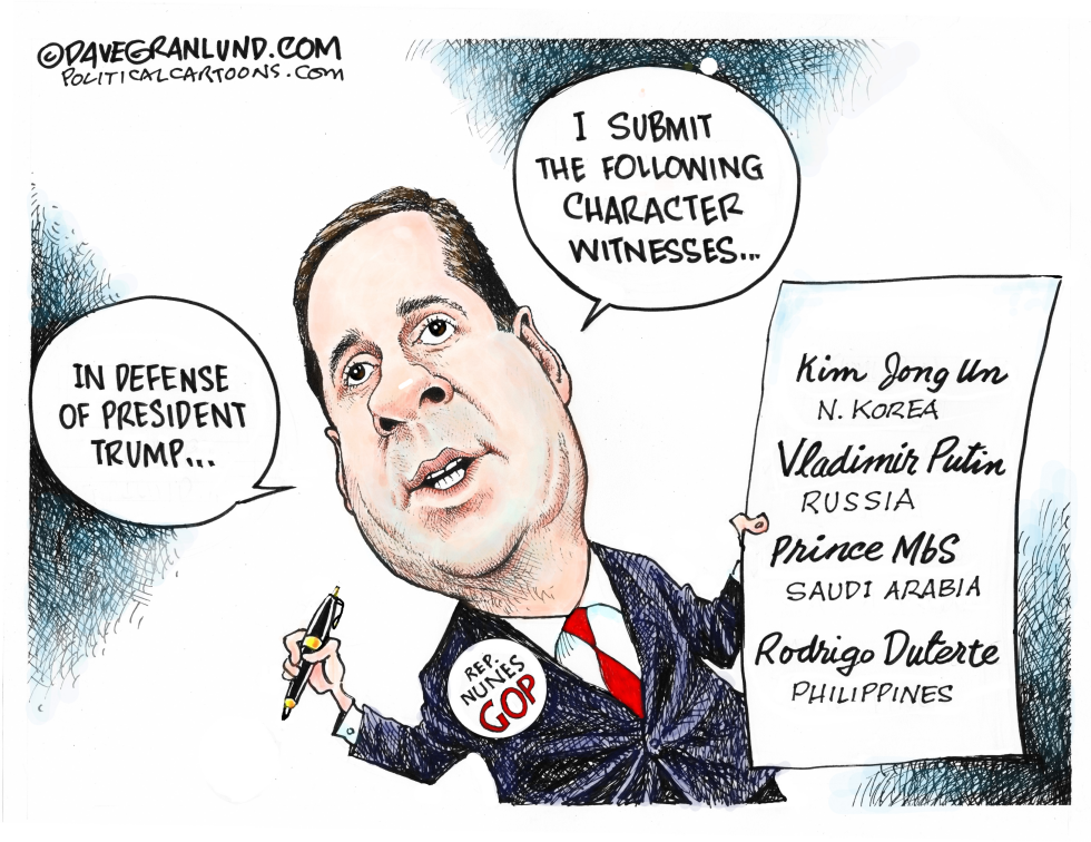  REP NUNES DEFENDS TRUMP by Dave Granlund