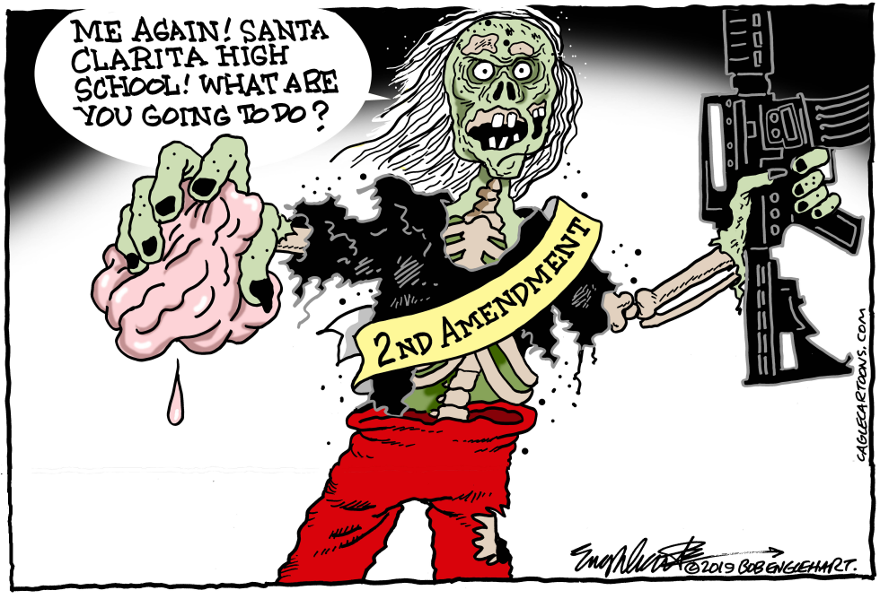  ANOTHER SCHOOL SHOOTING by Bob Englehart