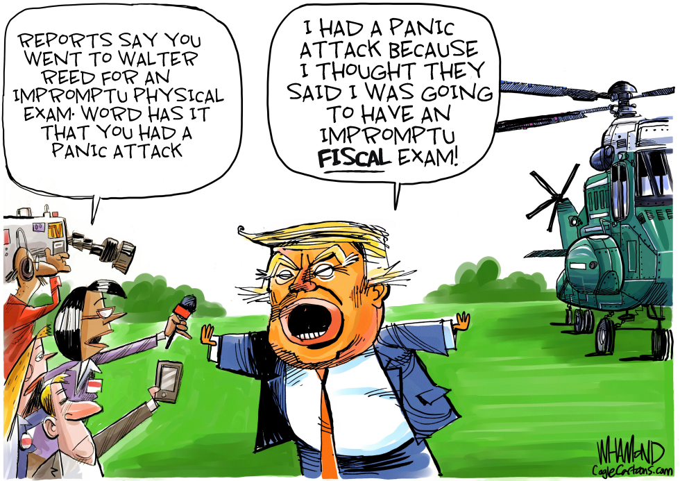 Trump gets physical