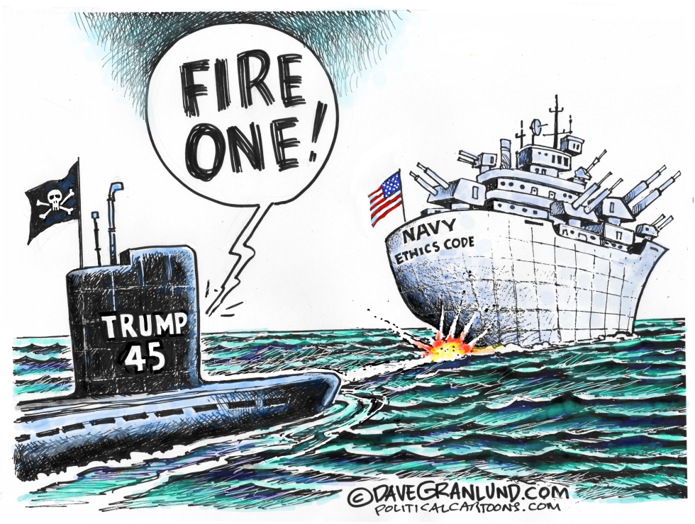  TRUMP VS NAVY ETHICS CODE by Dave Granlund