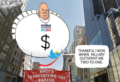 BLOOMBERG AND TRUMP PARADE FLOATS by Jeff Darcy