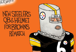 NEW BROWNS VS STEELERS HELMET by Jeff Darcy