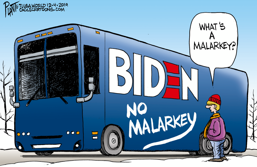 Biden's no malarkey bus