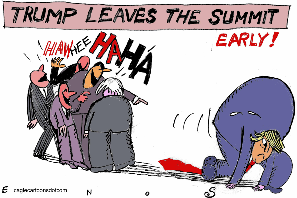  TRUMP LEAVES SUMMIT by Randall Enos